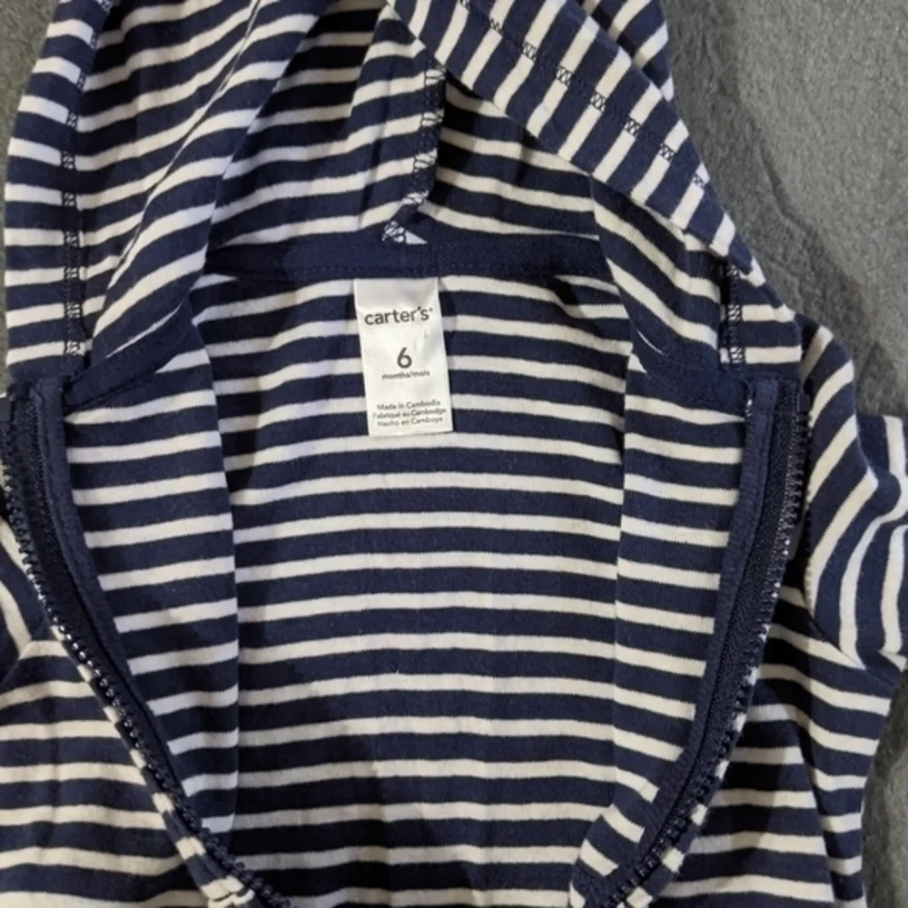Baby boys‎ blue striped Carter's hooded lightweight jacket 6 months